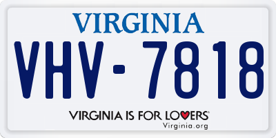 VA license plate VHV7818
