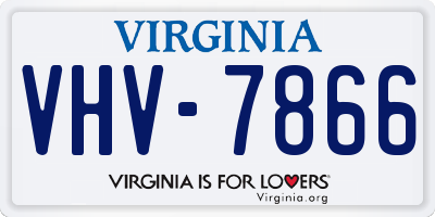 VA license plate VHV7866