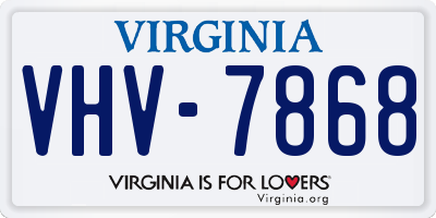 VA license plate VHV7868