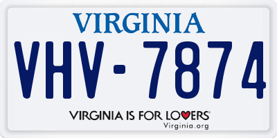 VA license plate VHV7874