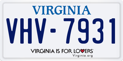VA license plate VHV7931