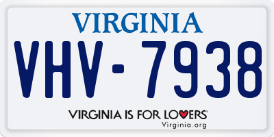 VA license plate VHV7938