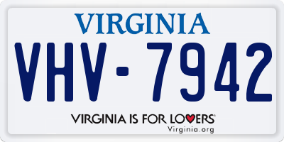 VA license plate VHV7942