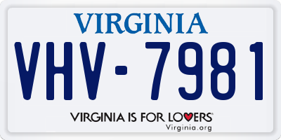 VA license plate VHV7981