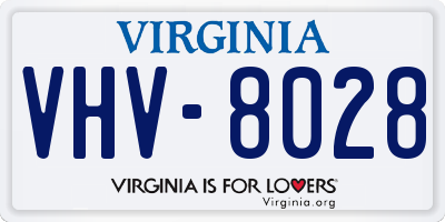 VA license plate VHV8028
