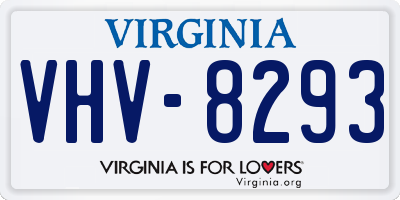VA license plate VHV8293