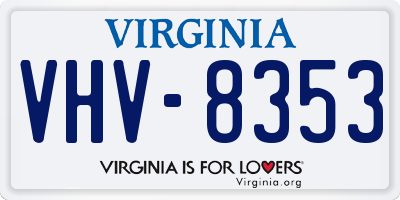 VA license plate VHV8353