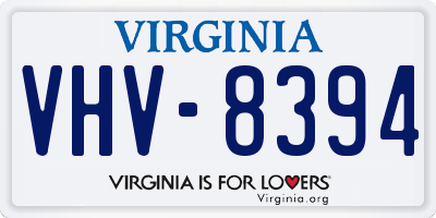 VA license plate VHV8394