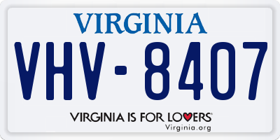 VA license plate VHV8407