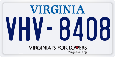 VA license plate VHV8408