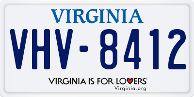 VA license plate VHV8412
