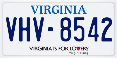VA license plate VHV8542