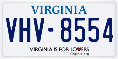 VA license plate VHV8554