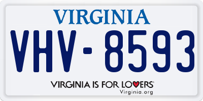 VA license plate VHV8593