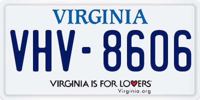 VA license plate VHV8606