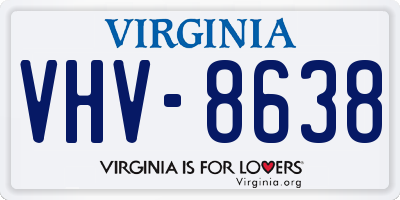 VA license plate VHV8638