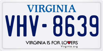 VA license plate VHV8639