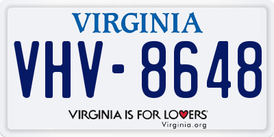 VA license plate VHV8648