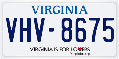 VA license plate VHV8675