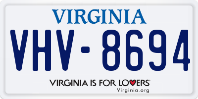 VA license plate VHV8694