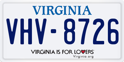 VA license plate VHV8726