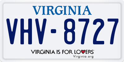 VA license plate VHV8727