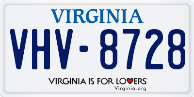 VA license plate VHV8728