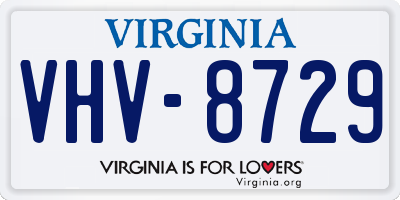 VA license plate VHV8729