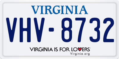 VA license plate VHV8732