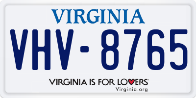 VA license plate VHV8765