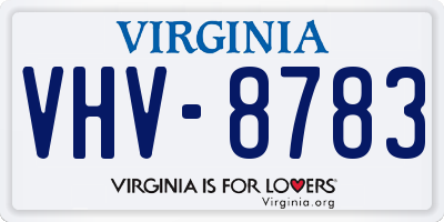 VA license plate VHV8783