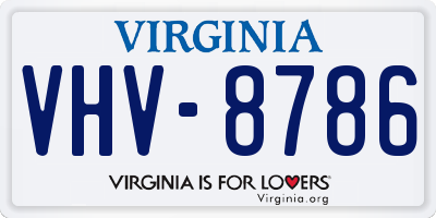VA license plate VHV8786