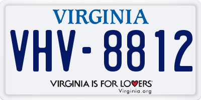VA license plate VHV8812