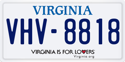 VA license plate VHV8818