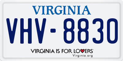 VA license plate VHV8830