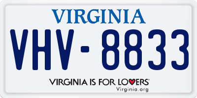 VA license plate VHV8833