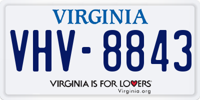 VA license plate VHV8843