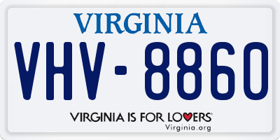 VA license plate VHV8860