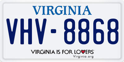 VA license plate VHV8868