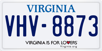 VA license plate VHV8873