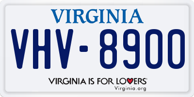 VA license plate VHV8900