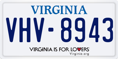 VA license plate VHV8943