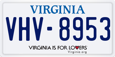VA license plate VHV8953