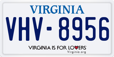 VA license plate VHV8956