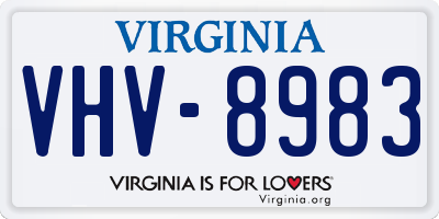 VA license plate VHV8983