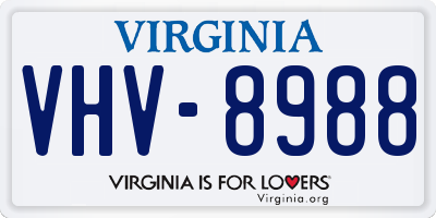 VA license plate VHV8988