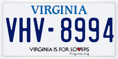 VA license plate VHV8994