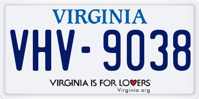 VA license plate VHV9038
