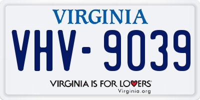 VA license plate VHV9039