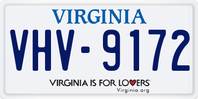 VA license plate VHV9172